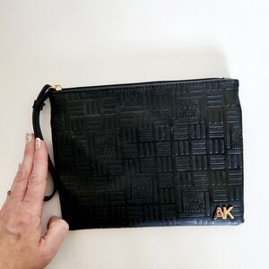 Black Textured Men's Clutch Bag